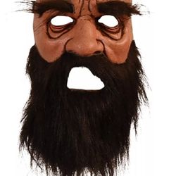 

Don Post Classic HARRY Mask Halloween Latex Face With Beard Caveman Pirate New


