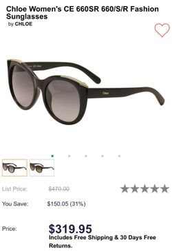 Chloe Women's CE 660SR 660/S/R 001 Black/Gold Fashion Sunglasses