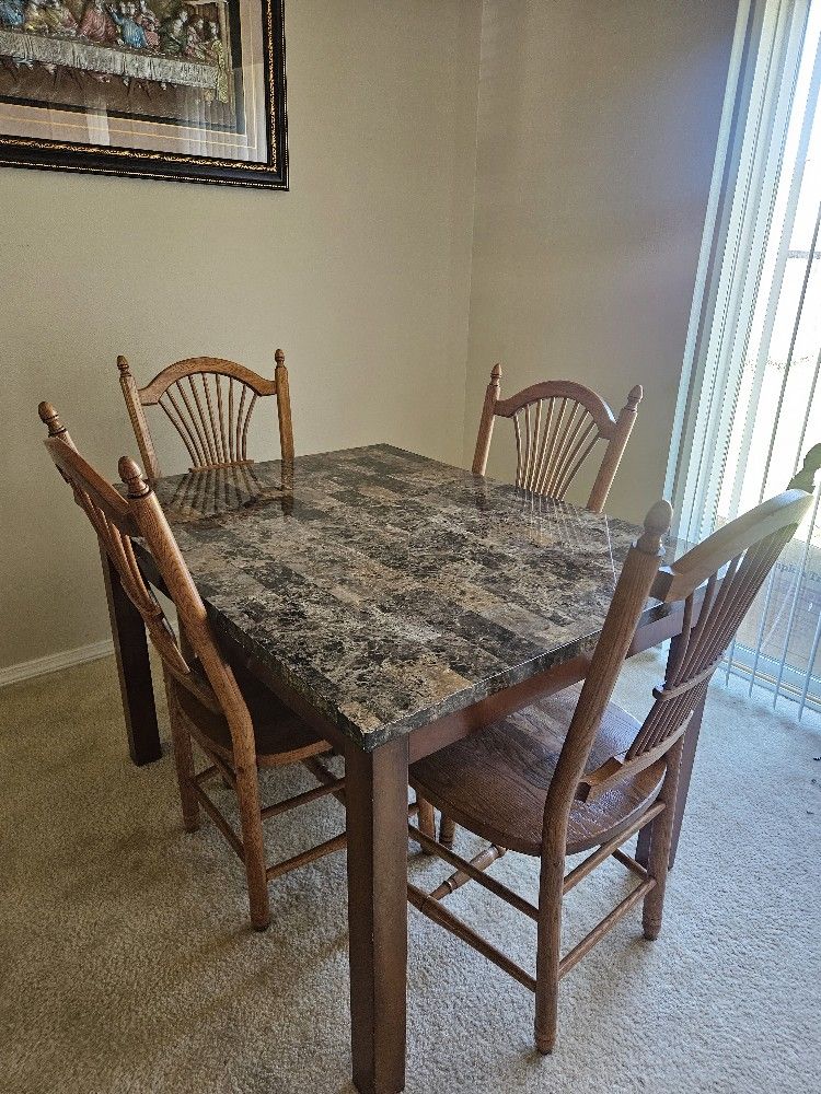 dining room Marble with 4 chairs
