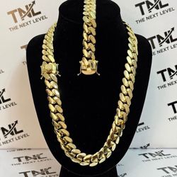Miami Cuban Link 20mm - 24 & 20inch High Quality Gold Plated Chain Lock Heavy