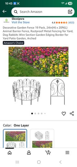 Decorative Garden Fence 19 Pack, 24in(H) x 20ft(L) Animal Barrier Fence, Rustproof Metal Fencing for Yard, Dog Rabbits Wire Section Garden Edging Bord