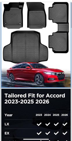 Floor Mats Cargo Liner for 2024 2025 2026 GMC Acadia(Only 7 Seats) All Weather TPE Mats Set, Trunk Mat & 3rd Row Backrest Mat Door Sill ProtectorsAcce