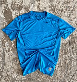 Nike Pro Combat Fitted DRI-FIT Shirt Men’s Medium Light Blue