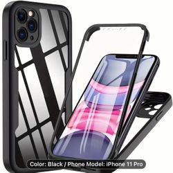 360 Degree Full Body Case For iPhone 15 Pro Max Transparent Cover with Built-in Screen Protector