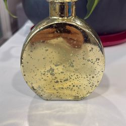 Vtg Glass Gold Flecked Flask 5.5