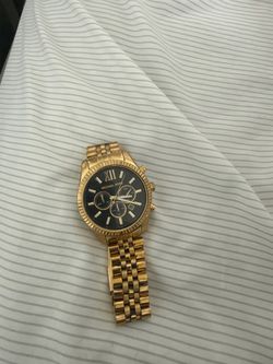 Michael Kors Men’s Gold Tone Chronograph Black Dial Watch – AS IS / NOT WORKING