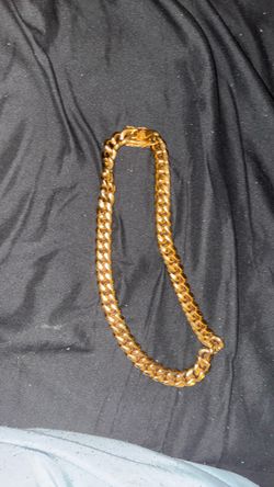Stainless steel gold  Cuban link chain