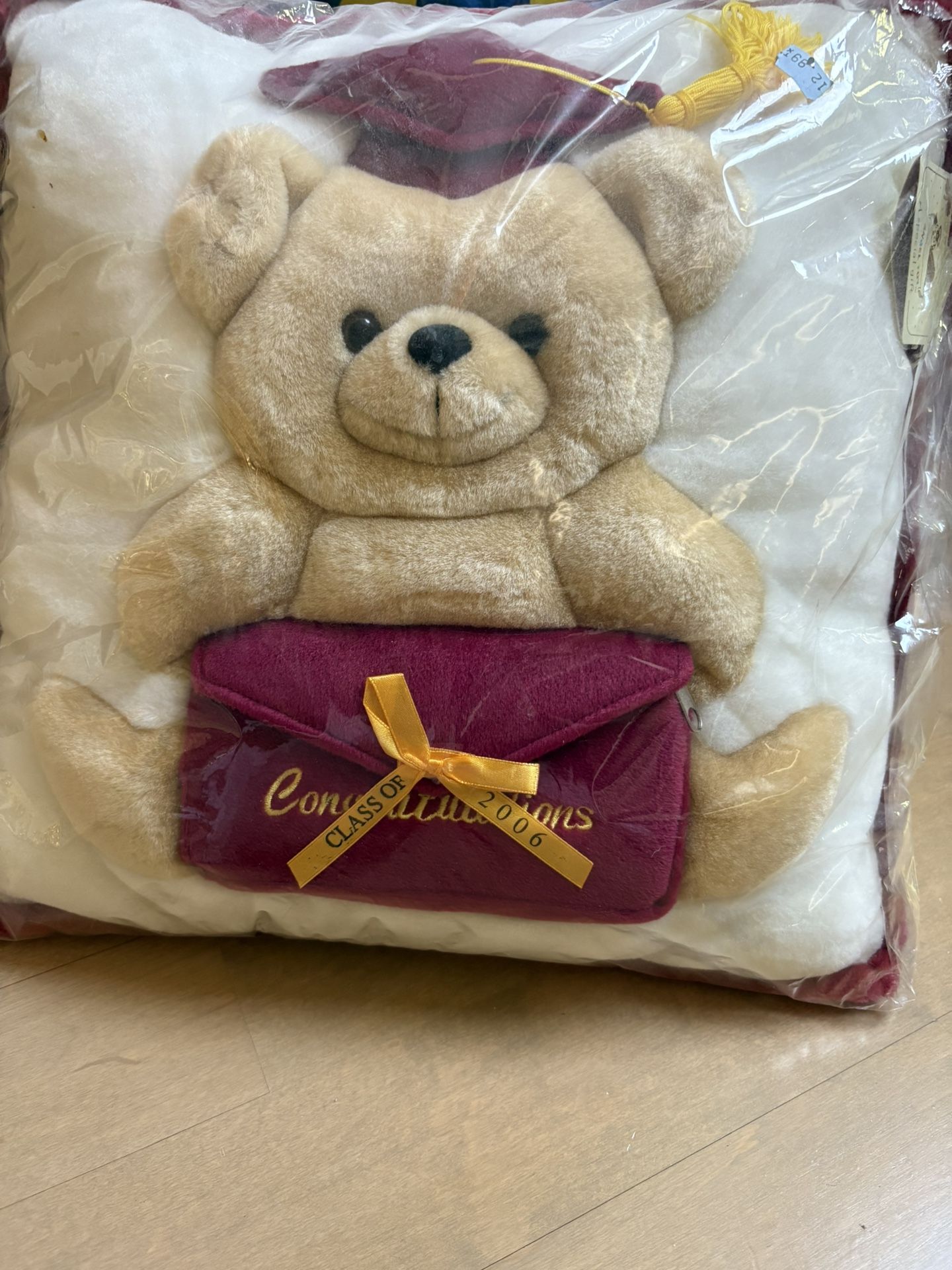 NEW graduation-themed teddy bear pillow