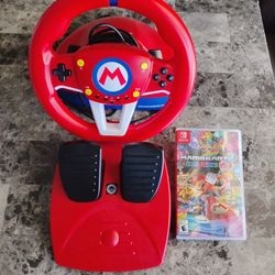 Nintendo Switch Mario Kart Steering Wheel w/ Mario Deluxe 8