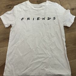 Friends TV Series Show T-shirt White Logo Size XS  Single-Sided Graphic 
