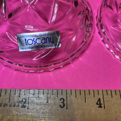 Toscany Lead Crystal Twin Candleholders 