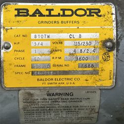 Baldor Grinder And Buffer 3600 Rpm