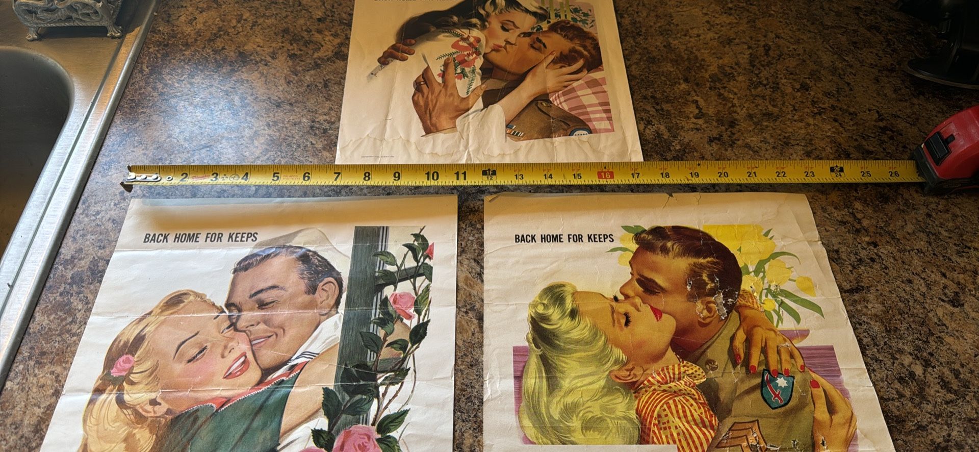 Original 1945 Back Home for Keeps propaganda prints Oneida Ltd vintage Collectable antique