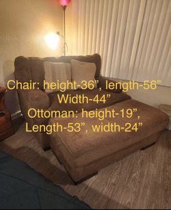 Large Ashley furniture love seat and ottoman