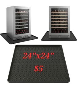 24"x24" Silicone Fridge Mat, Waterproof Mat, Washer Dryer Mat, Pet Mat, Anti-split Mat, Plant Mat