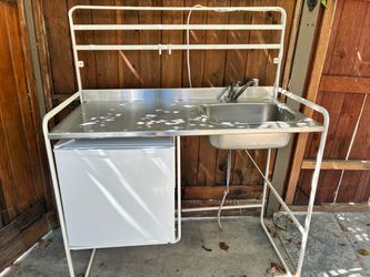 Ikea Kitchenette + mini fridge + microwave + accessories for small spaces