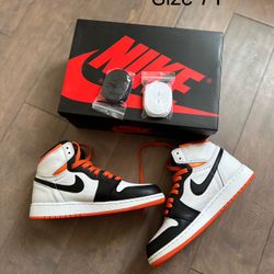 Lightly Used Jordan 1 High OG Electro Orange Size 7
