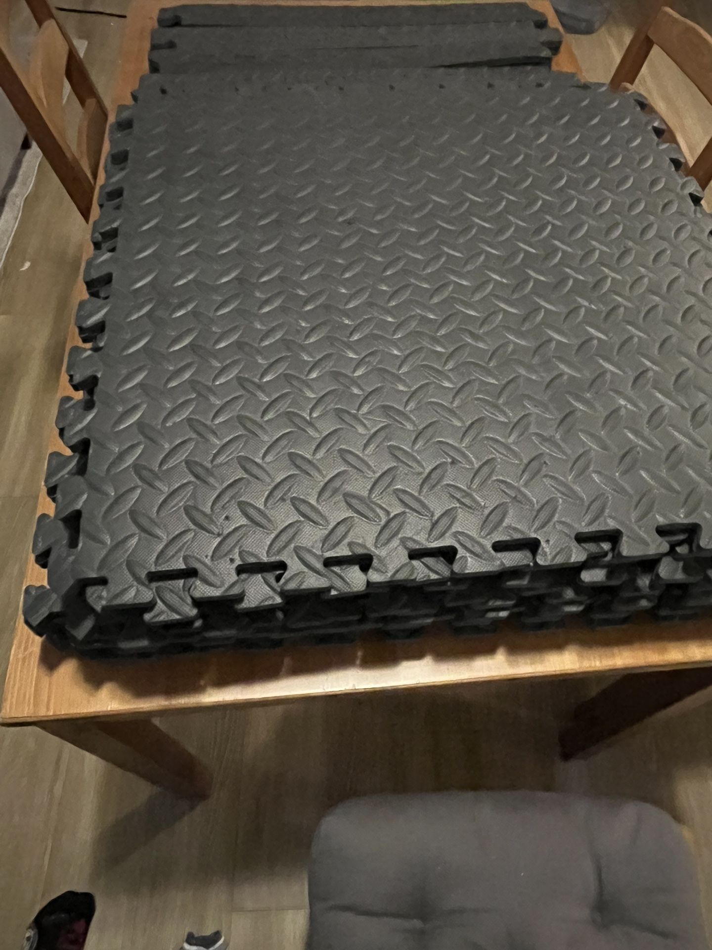 Home Gym Mat, Puzzle Exercise Mat, EVA Interlocking Foam Floor Tiles for Home Workout Equipment and Kids' Play Areas - Black, 24 in x 24 in x ½ in - 1