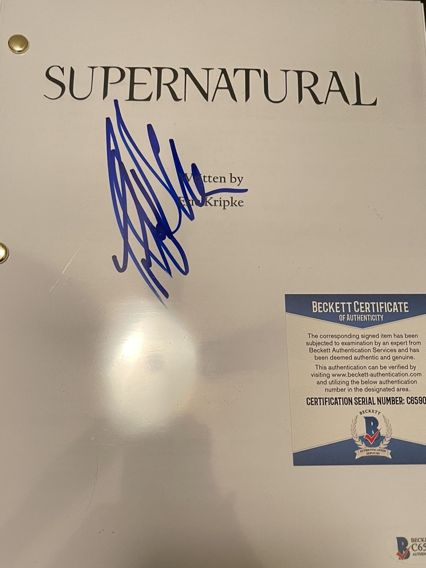 Jeffrey Dean Morgan Autographed Supernatural Script