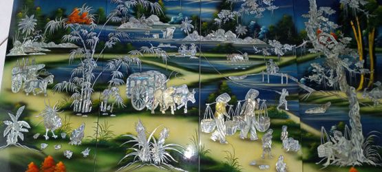 Mother Of Pearl Lacquered 4 Panels