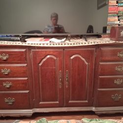 Pennsylvania House Dresser And Folding Mirror. Solid Cherry Wood  Almost 150 Yrs Old