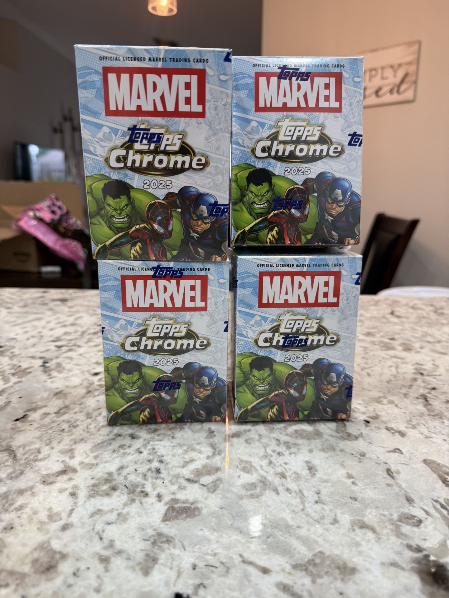 2025 TOPPS CHROME MARVEL COMICS Value Blaster Box Sealed Lot of 4