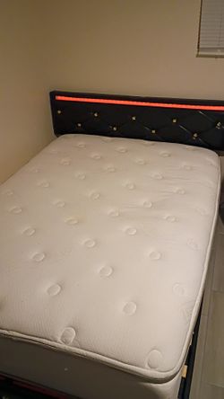 Black bed with built in LEDs full