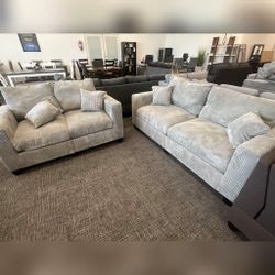 fog corduroy 2 pc sofa and loveseat set 