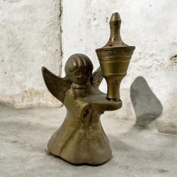 Vintage Brass Angel Candle Snuffer Cherub Church Altar Candle Extinguisher