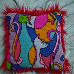 Handmade needlepoint pillow