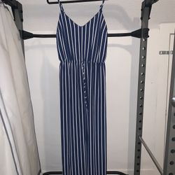 Blue & White Stripe Jumpsuit 