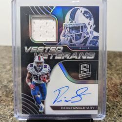 Devin Singletary 2020 Buffalo Bills Vested Veterans Autographed Patch #47/99