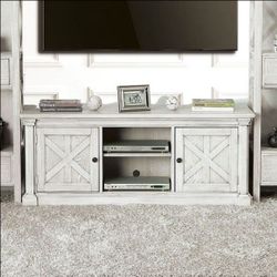 60" Furniture of America Georgia TV console stand white wood