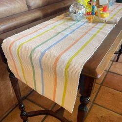 72"x"14 Striped Woven Table Runner