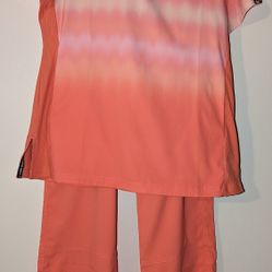Koi 2 Pc Scrub Set Coral In Color Size Small. , Euc