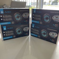 JL AUDIO M6-770X-S-GwGw-i 7.7" Marine Coaxial Speakers, White Sport Grilles with RGB LED Lighting