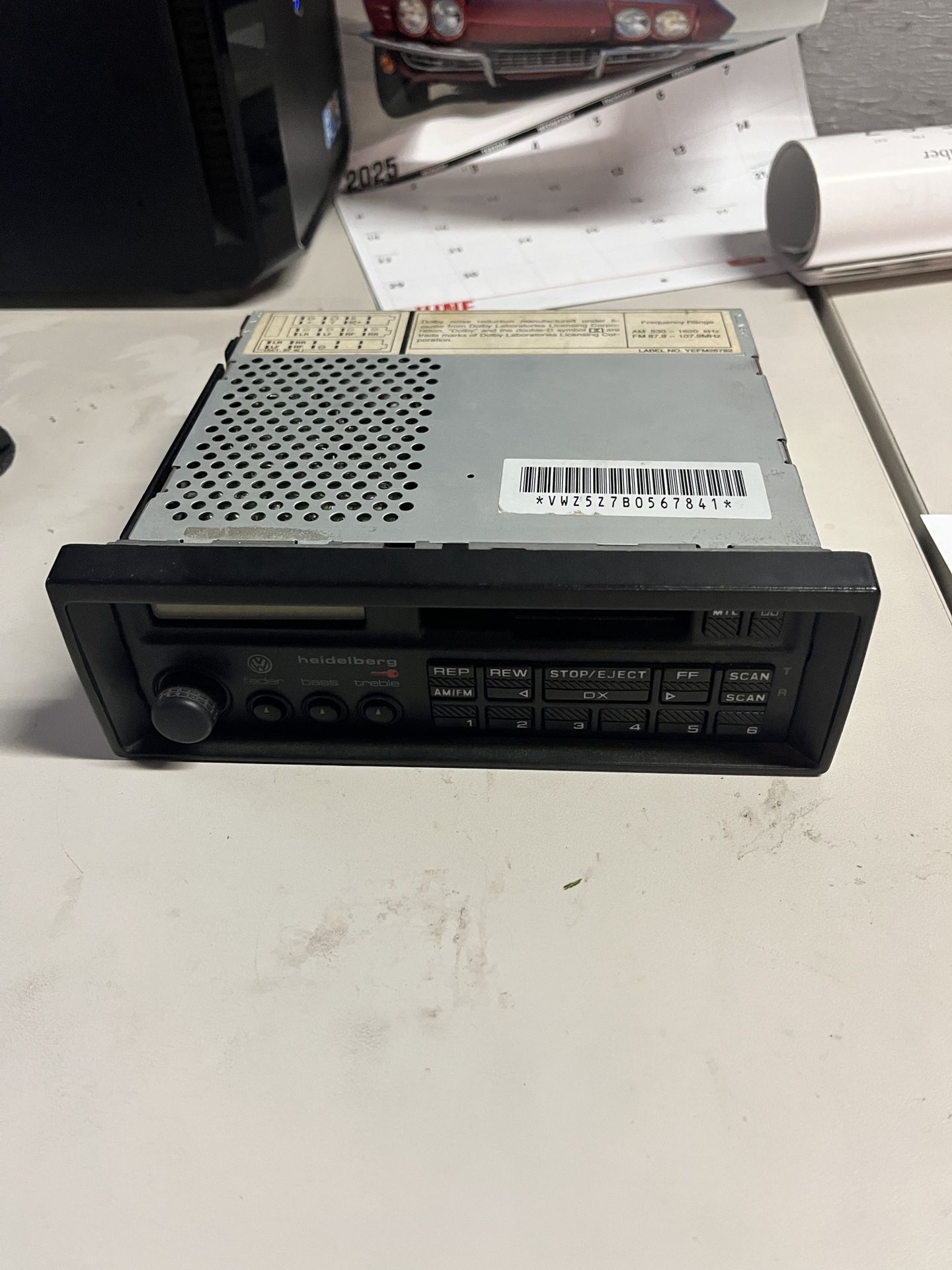 Volkswagen OEM Radio Cassette Player - 80A Factory AM/FM Stereo with Cassette Deck | Fits 1980s-1990s VW Models | Restore Original Look