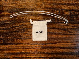 A.P.C. Silver Necklace Stylized Anchor Pendant Nautical Designer APC