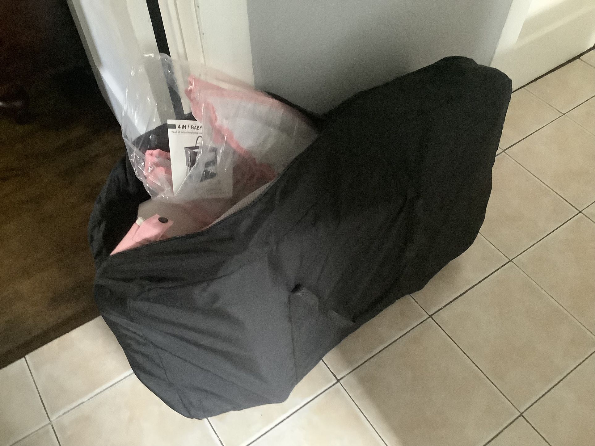 A Baby Bed And A Baby Seats For A Car Color Of Pink, The Bed Not A Seats For The Car