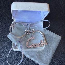 New Authentic Coach Pink Crystal Key Holder