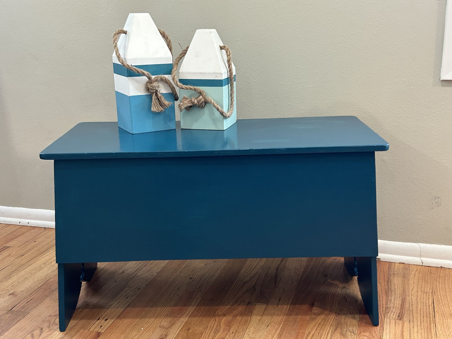 Adorable Yet Practical Small Decorative Wooden Bench In Dark Teal