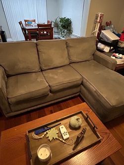 Gray Lazy Boy Sofa with Chaise