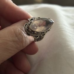  Mozambique  Rose Quartz Faceted Ring 