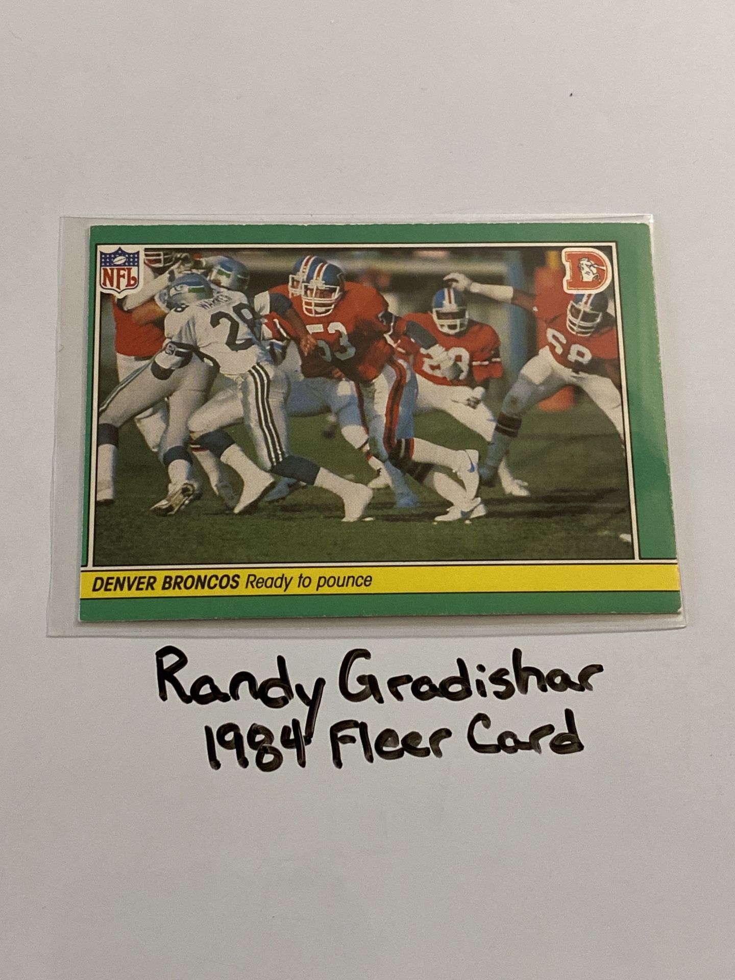 Randy Gradishar Denver Broncos Hall of Fame LB Fleer Card. 