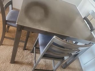 Gray Dining Table with 4 Chairs