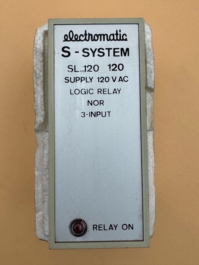 electromatic S - SYSTEM SL 120 120 SUPPLY 120 V AC LOGIC RELAY NOR 3- INPUT NOS