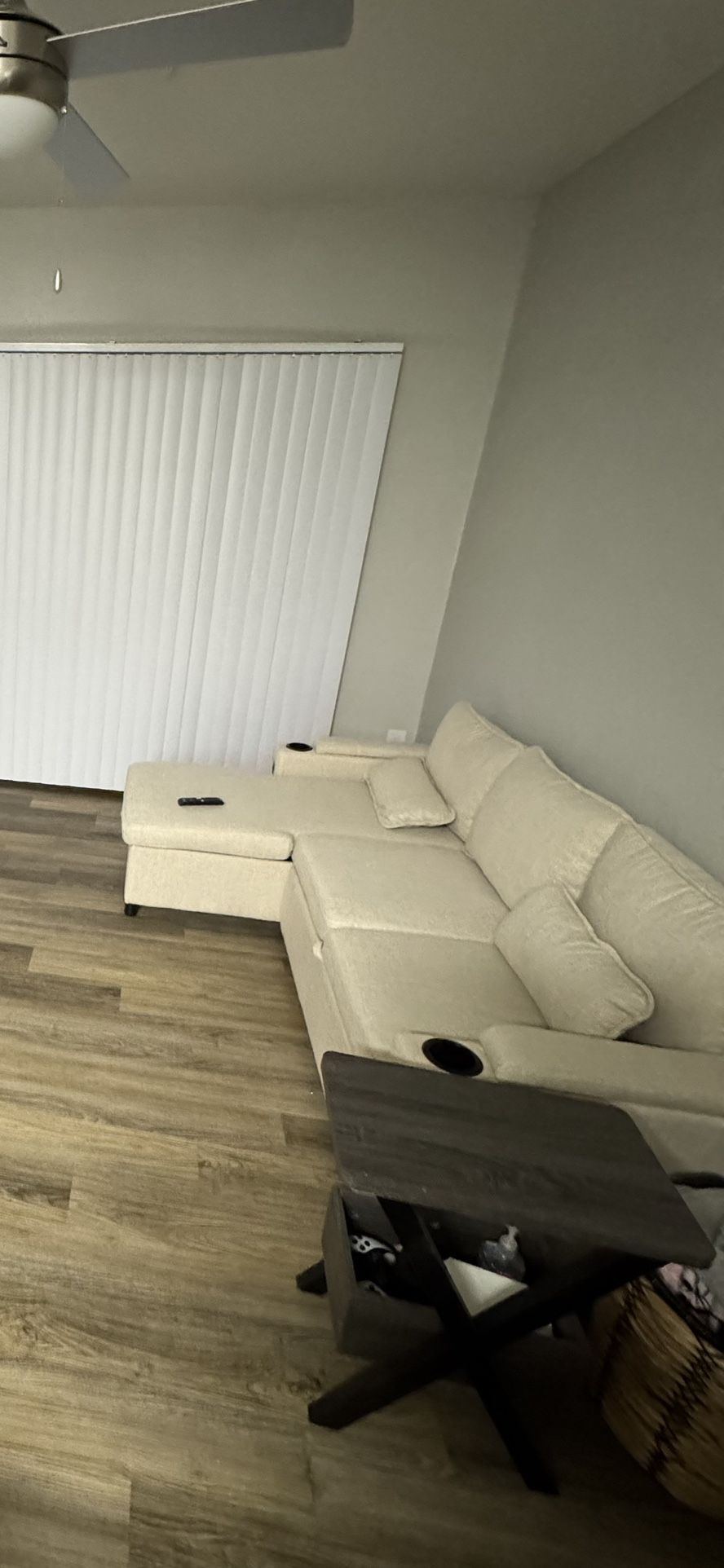 Sectional Sleeper Sofa L shaped Charging Couch with Usb Storage Chaise Reversible Pull Out Bed for Small Space,Beige