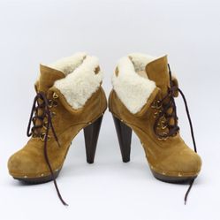 Authentic New Dsquared2 100% Suede Leather Fur Boots