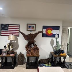 Framed American And Colorado Flag