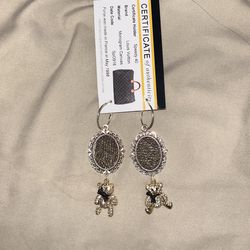 Teddy Bear Drop Earrings 